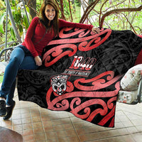 New Zealand 1840 Waitangi Day Quilt Aotearoa Haka Mask - Red Version LT14 - Polynesian Pride