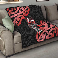 New Zealand 1840 Waitangi Day Quilt Aotearoa Haka Mask - Red Version LT14 - Polynesian Pride