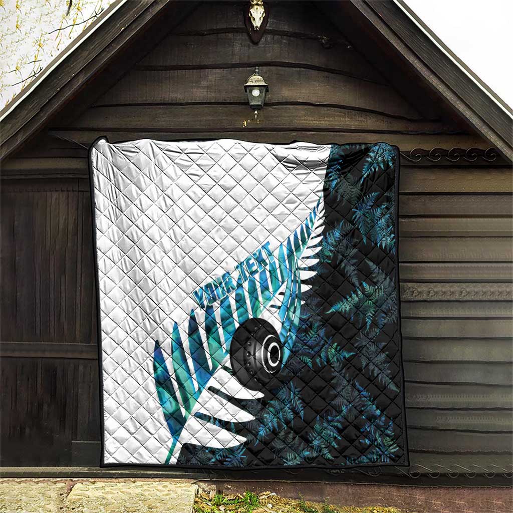 New Zealand Lawn Bowls Custom Quilt Aotearoa Silver Fern Paua Shell LT14 - Polynesian Pride