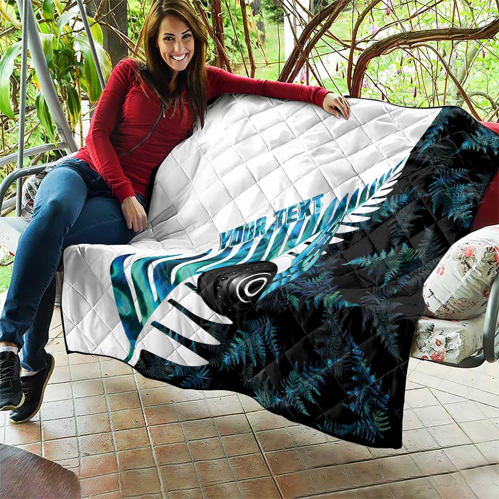 New Zealand Lawn Bowls Custom Quilt Aotearoa Silver Fern Paua Shell LT14 - Polynesian Pride