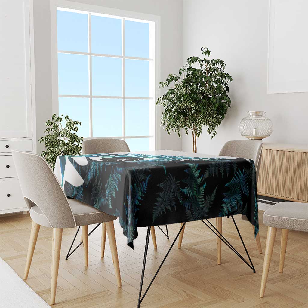 New Zealand Lawn Bowls Custom Tablecloth Aotearoa Silver Fern Paua Shell - Polynesian Pride