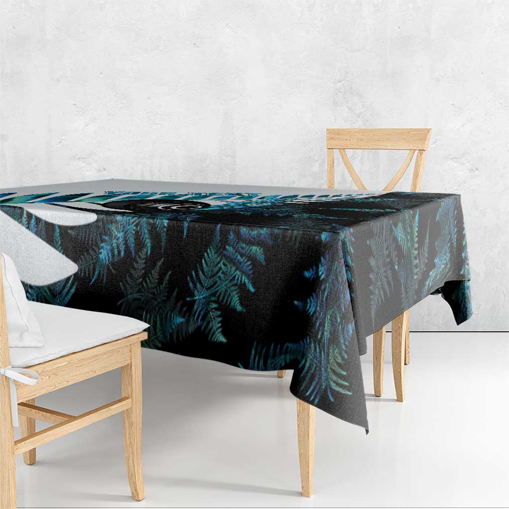 New Zealand Lawn Bowls Custom Tablecloth Aotearoa Silver Fern Paua Shell - Polynesian Pride