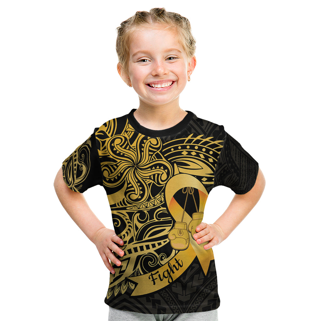 Polynesia Bone Cancer Awareness Kid T Shirt Fight Warriors