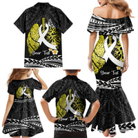 Personalised Polynesia World Lung Cancer Day Family Matching Mermaid Dress and Hawaiian Shirt Faith Hope Love LT14 - Polynesian Pride