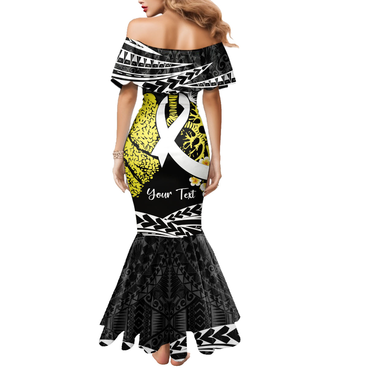 Personalised Polynesia World Lung Cancer Day Family Matching Mermaid Dress and Hawaiian Shirt Faith Hope Love LT14 - Polynesian Pride
