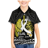 Personalised Polynesia World Lung Cancer Day Family Matching Mermaid Dress and Hawaiian Shirt Faith Hope Love LT14 Son's Shirt Black - Polynesian Pride