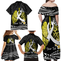 Personalised Polynesia World Lung Cancer Day Family Matching Off Shoulder Maxi Dress and Hawaiian Shirt Faith Hope Love LT14 - Polynesian Pride