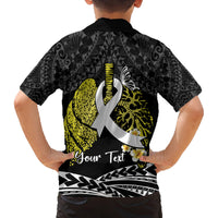 Personalised Polynesia World Lung Cancer Day Family Matching Off Shoulder Short Dress and Hawaiian Shirt Faith Hope Love LT14 - Polynesian Pride