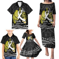 Personalised Polynesia World Lung Cancer Day Family Matching Puletasi and Hawaiian Shirt Faith Hope Love LT14 - Polynesian Pride