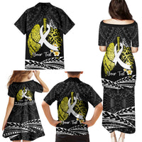 Personalised Polynesia World Lung Cancer Day Family Matching Puletasi and Hawaiian Shirt Faith Hope Love LT14 - Polynesian Pride