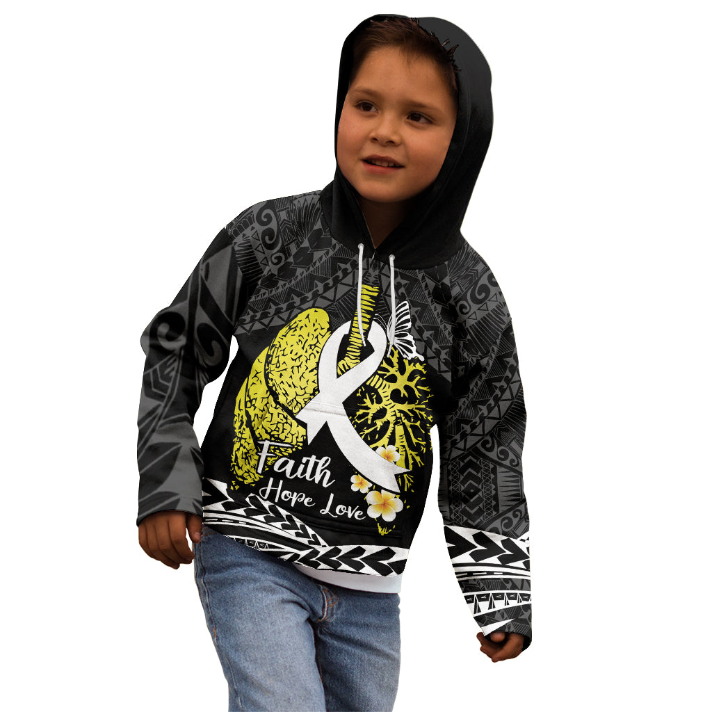Personalised Polynesia World Lung Cancer Day Kid Hoodie Faith Hope Love LT14 - Polynesian Pride