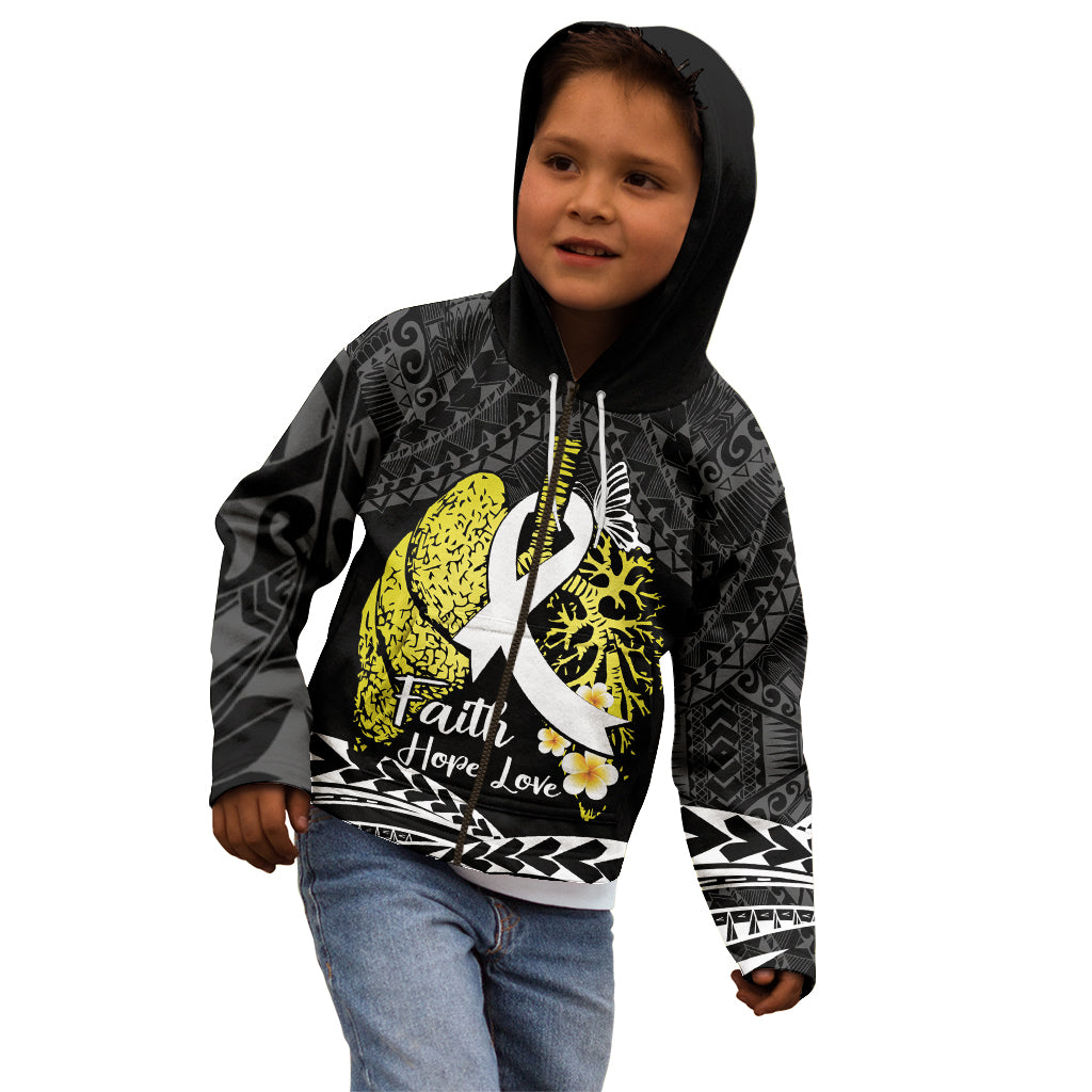 Personalised Polynesia World Lung Cancer Day Kid Hoodie Faith Hope Love LT14 - Polynesian Pride