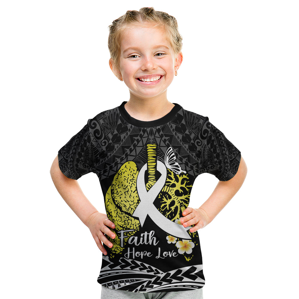 Personalised Polynesia World Lung Cancer Day Kid T Shirt Faith Hope Love