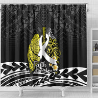 Polynesia World Lung Cancer Day Shower Curtain Faith Hope Love