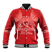 Personalised In September We Wear Red Baseball Jacket Polynesia Blood Cancer Awareness LT14 Unisex Red - Polynesian Pride