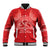 Personalised In September We Wear Red Baseball Jacket Polynesia Blood Cancer Awareness