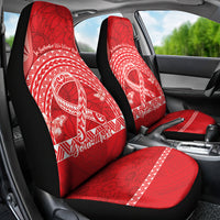 Personalised In September We Wear Red Car Seat Cover Polynesia Blood Cancer Awareness LT14 - Polynesian Pride