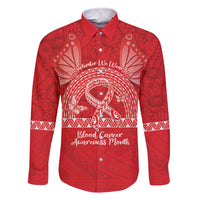 Personalised In September We Wear Red Family Matching Long Sleeve Bodycon Dress and Hawaiian Shirt Polynesia Blood Cancer Awareness LT14 Dad's Shirt - Long Sleeve Red - Polynesian Pride