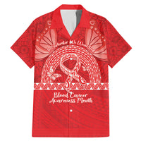 Personalised In September We Wear Red Family Matching Mermaid Dress and Hawaiian Shirt Polynesia Blood Cancer Awareness LT14 Dad's Shirt - Short Sleeve Red - Polynesian Pride