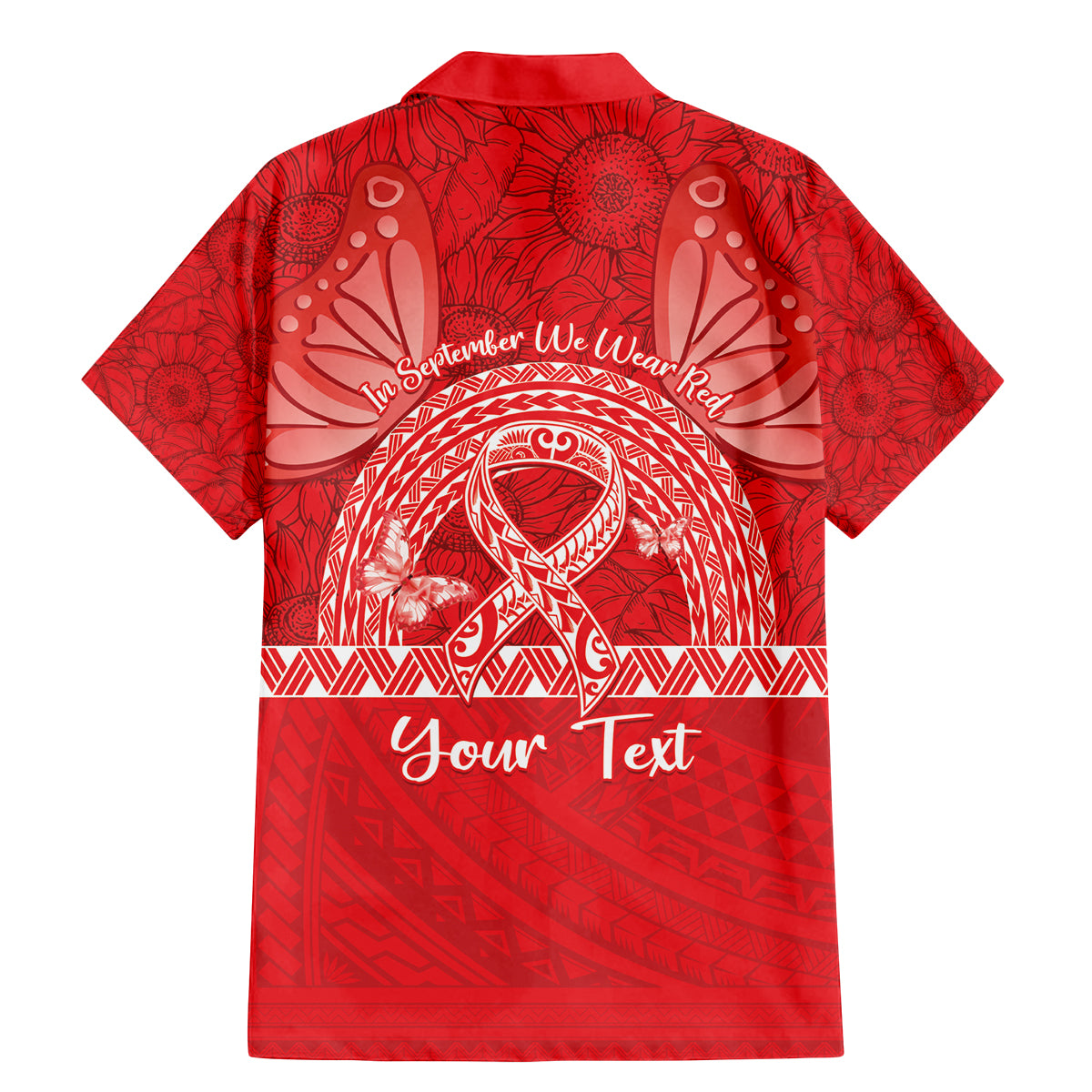 Personalised In September We Wear Red Family Matching Mermaid Dress and Hawaiian Shirt Polynesia Blood Cancer Awareness LT14 - Polynesian Pride