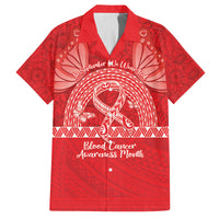Personalised In September We Wear Red Family Matching Off The Shoulder Long Sleeve Dress and Hawaiian Shirt Polynesia Blood Cancer Awareness LT14 Dad's Shirt - Short Sleeve Red - Polynesian Pride