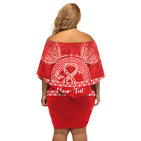Personalised In September We Wear Red Family Matching Off Shoulder Short Dress and Hawaiian Shirt Polynesia Blood Cancer Awareness LT14 - Polynesian Pride