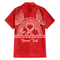 Personalised In September We Wear Red Family Matching Short Sleeve Bodycon Dress and Hawaiian Shirt Polynesia Blood Cancer Awareness LT14 - Polynesian Pride