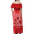 Personalised In September We Wear Red Off Shoulder Maxi Dress Polynesia Blood Cancer Awareness