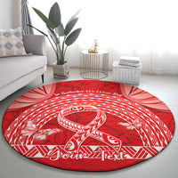 Personalised In September We Wear Red Round Carpet Polynesia Blood Cancer Awareness LT14 - Polynesian Pride