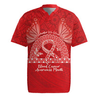 Personalised In September We Wear Red Rugby Jersey Polynesia Blood Cancer Awareness LT14 Red - Polynesian Pride