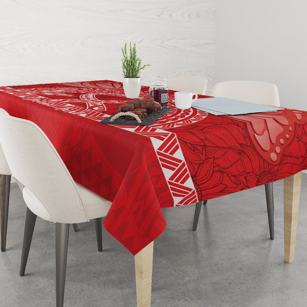 Personalised In September We Wear Red Tablecloth Polynesia Blood Cancer Awareness LT14 - Polynesian Pride