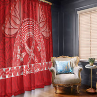 Personalised In September We Wear Red Window Curtain Polynesia Blood Cancer Awareness LT14 - Polynesian Pride