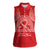 Personalised In September We Wear Red Women Sleeveless Polo Shirt Polynesia Blood Cancer Awareness