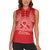 Personalised In September We Wear Red Women Sleeveless Polo Shirt Polynesia Blood Cancer Awareness