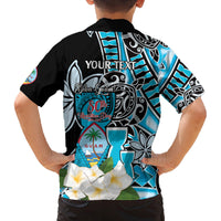Personalised Guam Liberation Day Family Matching Puletasi and Hawaiian Shirt 80th Anniversary Chamorro Latte Stone With Guasali Flowers LT14 - Polynesian Pride