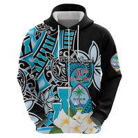 Personalised Guam Liberation Day Hoodie Chamorro Latte Stone With Guasali Flowers