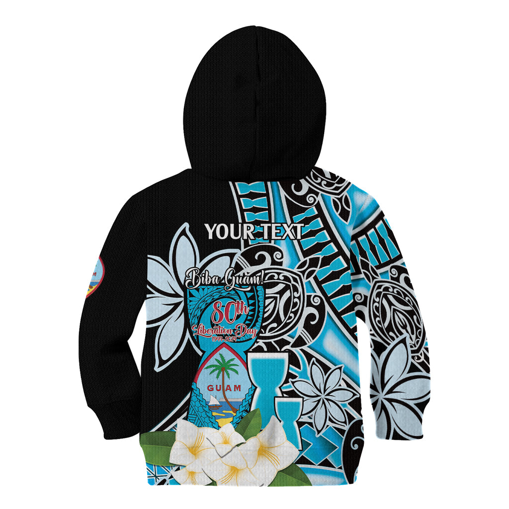 Personalised Guam Liberation Day Kid Hoodie Chamorro Latte Stone With Guasali Flowers