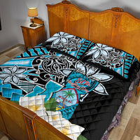 Personalised Guam Liberation Day Quilt Bed Set Chamorro Latte Stone With Guasali Flowers