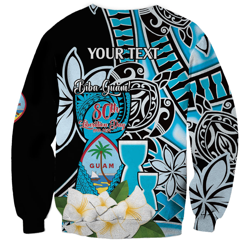 Personalised Guam Liberation Day Sweatshirt Chamorro Latte Stone With Guasali Flowers