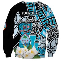 Personalised Guam Liberation Day Sweatshirt Chamorro Latte Stone With Guasali Flowers