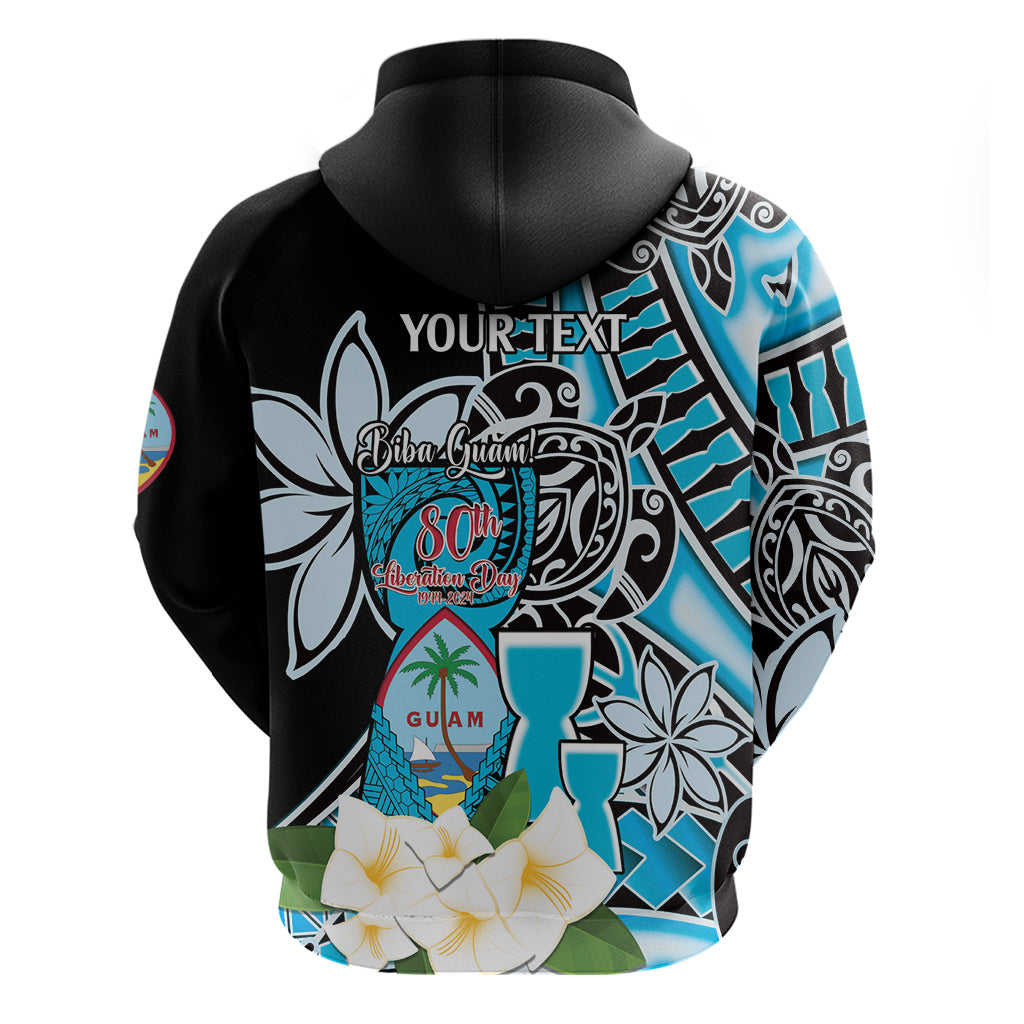 Personalised Guam Liberation Day Zip Hoodie Chamorro Latte Stone With Guasali Flowers