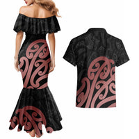 New Zealand Mangopare Tamanako Couples Matching Mermaid Dress and Hawaiian Shirt Aotearoa Maori LT14 - Polynesian Pride