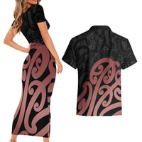 New Zealand Mangopare Tamanako Couples Matching Short Sleeve Bodycon Dress and Hawaiian Shirt Aotearoa Maori LT14 - Polynesian Pride