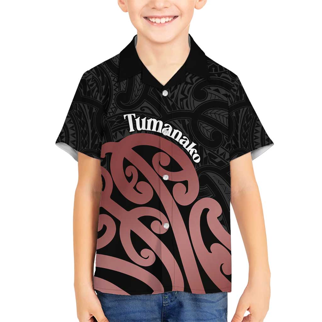 New Zealand Mangopare Tamanako Family Matching Puletasi and Hawaiian Shirt Aotearoa Maori LT14 Son's Shirt Brown - Polynesian Pride