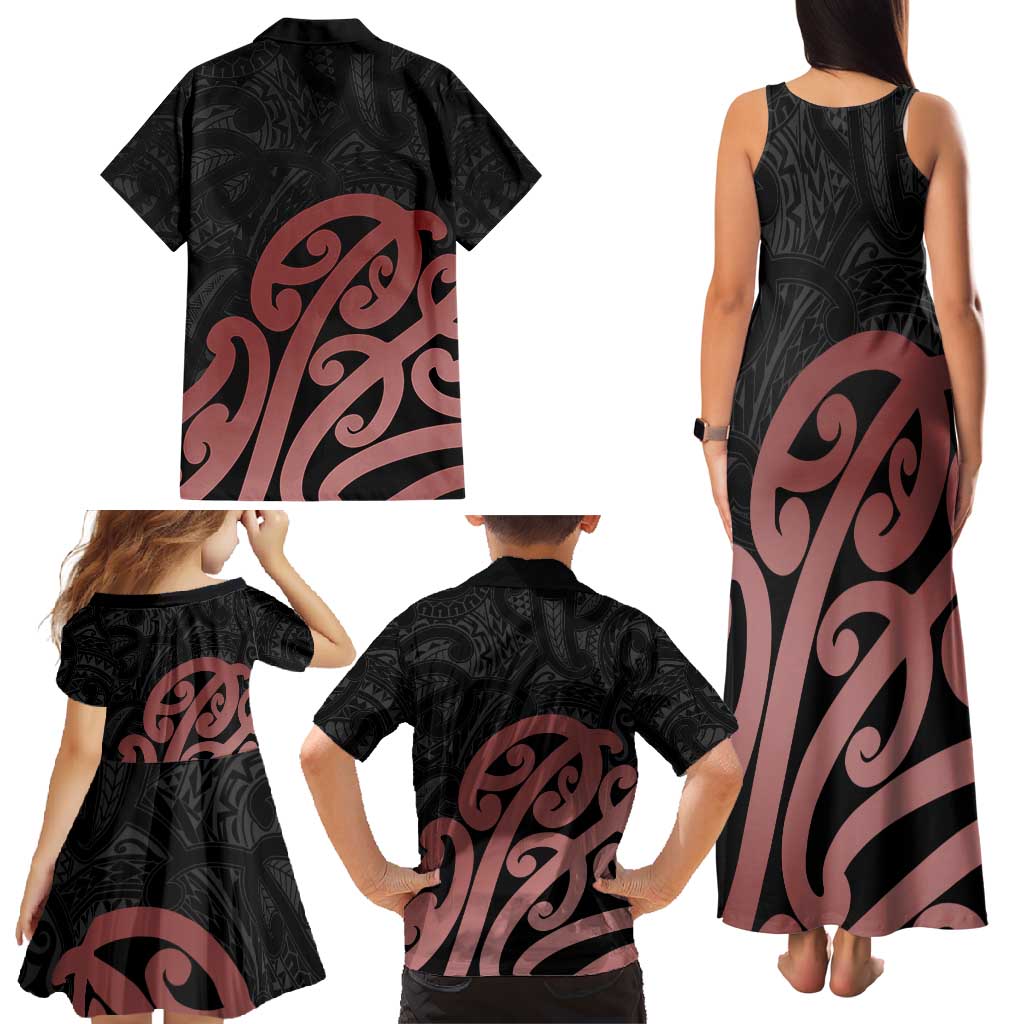 New Zealand Mangopare Tamanako Family Matching Tank Maxi Dress and Hawaiian Shirt Aotearoa Maori LT14 - Polynesian Pride