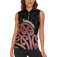 New Zealand Mangopare Tamanako Women Sleeveless Polo Shirt Aotearoa Maori LT14 - Polynesian Pride