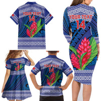 Custom Samoa Rugby Family Matching Long Sleeve Bodycon Dress and Hawaiian Shirt 2024 Go Champions Samoan Gingers LT14 - Polynesian Pride