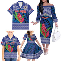 Custom Samoa Rugby Family Matching Off The Shoulder Long Sleeve Dress and Hawaiian Shirt 2024 Go Champions Samoan Gingers LT14 - Polynesian Pride