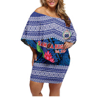Custom Samoa Rugby Family Matching Off Shoulder Short Dress and Hawaiian Shirt 2024 Go Champions Samoan Gingers