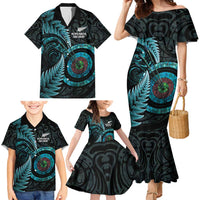 New Zealand Archery Family Matching Mermaid Dress and Hawaiian Shirt Aotearoa Silver Fern Maori LT14 - Polynesian Pride